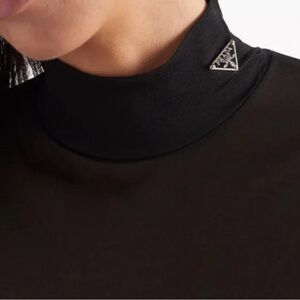 Prada Triangle Logo Black Bodysuit